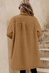 Contrast Flap Pocket Single Breasted Teddy Coat